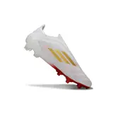 Adidas F50 Elite Laceless White, Golden and Red Firm Ground FG Football Boot