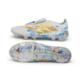 Adidas Predator 26 Tongue Elite White and Blue Firm Ground FG Football Boot