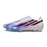 Adidas F50 Hyperfast Laceless Elite White and Blue Firm Ground FG Football Boot - White/Blue/Pink