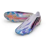 Adidas F50 Hyperfast Laceless Elite White and Blue Firm Ground FG Football Boot - White/Blue/Pink