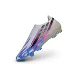 Adidas F50 Hyperfast Laceless Elite White and Blue Firm Ground FG Football Boot - White/Blue/Pink