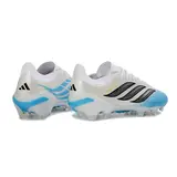 Adidas Predator 26 Elite White and Blue Firm Ground FG Football Boot - White/Sky Blue