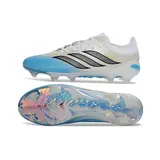 Adidas Predator 26 Elite White and Blue Firm Ground FG Football Boot - White/Sky Blue