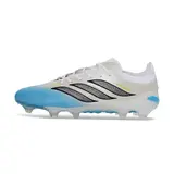 Adidas Predator 26 Elite White and Blue Firm Ground FG Football Boot - White/Sky Blue