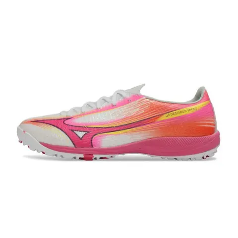 Mizuno Alpha III Elite White and Pink Turf TF Football Boot