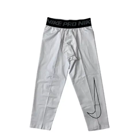 Nike Second Skin White Base Layer Pants - Big Outline Swoosh