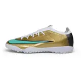 Nike Air Zoom Mercurial Vapor 17 Elite Golden and White Turf TF Kids Football Boot
