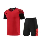 Puma Red and Black Training Set T-Shirt and Shorts