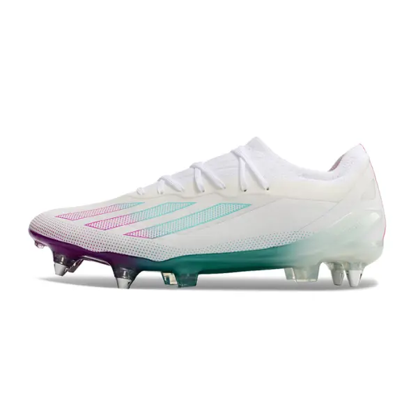 Adidas X Crazyfast1 White Purple and Blue Mixed Studs SG Football Boot