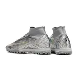 Nike Zoom Mercurial Superfly 9 Elite Kids Turf TF Football Boot - Silver