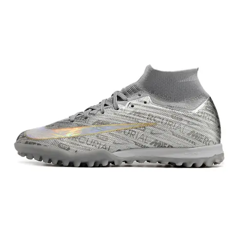 Nike Zoom Mercurial Superfly 9 Elite Kids Turf TF Football Boot - Silver