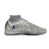 Nike Zoom Mercurial Superfly 9 Elite Kids Turf TF Football Boot - Silver