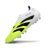 Adidas Predator 25 Elite Laceless White and Light Green Firm Ground FG Football Boot