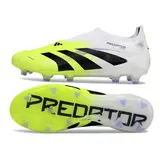 Adidas Predator 25 Elite Laceless White and Light Green Firm Ground FG Football Boot
