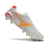 Mizuno Morelia Neo IV Pro White Orange and Yellow Firm Ground FG Football Boot