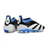 Adidas Predator 30 Elite Laceless Black White and Blue Firm Ground FG Football Boot