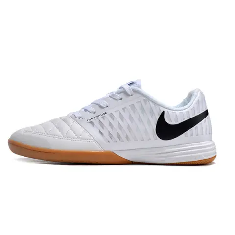 Nike Lunar Gato II White and Gray Indoor IC Football Boot - White/Black