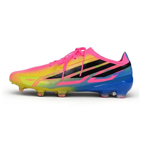 Adidas F50 Hyperfast Elite Pink, Yellow and Blue Firm Ground FG Football Boot