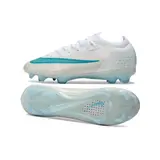 Nike Air Zoom Mercurial Vapor 17 Elite White and Light Blue Firm Ground FG Kids Football Boot