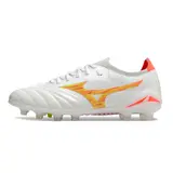 Mizuno Morelia Neo IV Elite White Orange and Yellow Firm Ground FG Football Boot - White/Gold