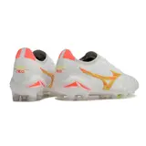 Mizuno Morelia Neo IV Elite White Orange and Yellow Firm Ground FG Football Boot - White/Gold
