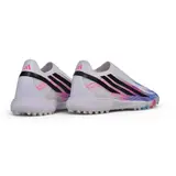 Adidas F50 Hyperfast Laceless Elite White and Blue Turf TF Football Boot