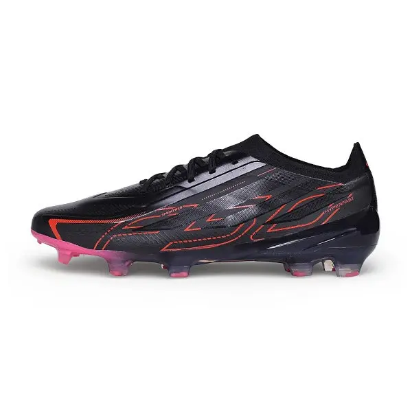 Adidas F50 Hyperfast Elite Black and Red Firm Ground FG Football Boot