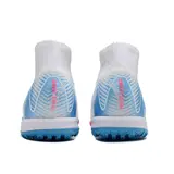 Nike Zoom Mercurial Superfly 10 Elite Kids White Pink and Blue Turf TF Football Boot
