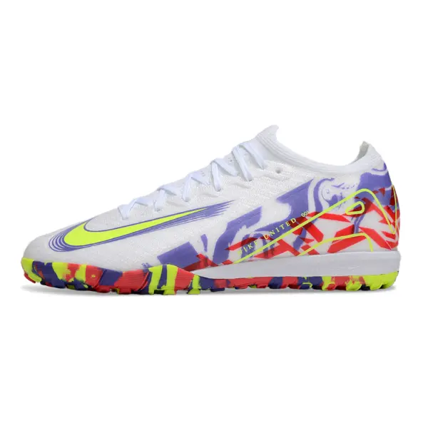 Nike Zoom Mercurial Vapor 16 Elite Kids Turf TF Football Boot White Purple and Red