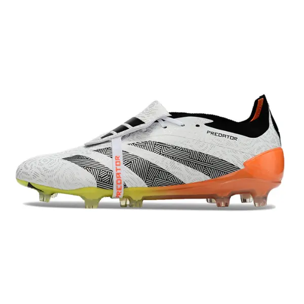Adidas Predator 30 Elite Tongue White Orange and Gray Firm Ground FG Football Boot