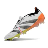Adidas Predator 30 Elite Tongue White Orange and Gray Firm Ground FG Football Boot