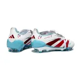 Adidas Predator 25 Elite White, Light Blue and Dark Red Firm Ground FG Football Boot