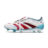 Adidas Predator 25 Elite White, Light Blue and Dark Red Firm Ground FG Football Boot