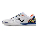 Joma Top Flex 24 IC White Blue and Orange Futsal Football Boot