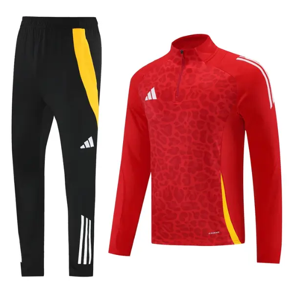 Adidas Red Yellow and Black Cold Set Quarter-Zip Top and Pants