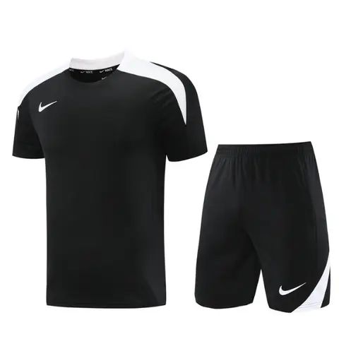 Adidas Black and White Training Set T-Shirt and Shorts - Nike Logo