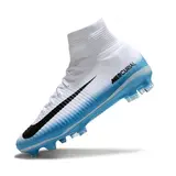 Nike Mercurial Superfly 5 Elite White and Light Blue Firm Ground FG Football Boot