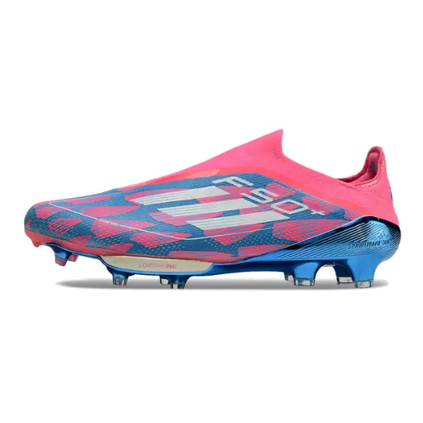 Adidas F50+ Elite Laceless Green and Black Firm Ground FG Football Boot - Pink/Blue