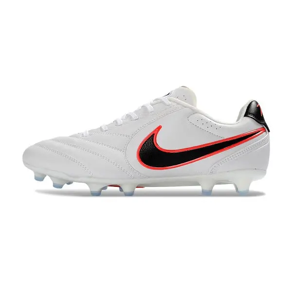 Nike Tiempo Ligera Pro White, Black and Red Firm Ground FG Football Boot
