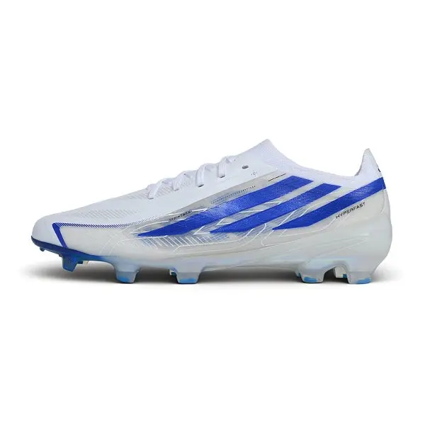 Adidas F50 Hyperfast Elite White and Blue Firm Ground FG Football Boot