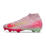Nike Air Zoom Mercurial Superfly 10 Elite Pink Firm Ground FG Kids Football Boot - Light Pink/Volt