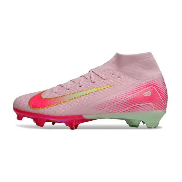 Nike Air Zoom Mercurial Superfly 10 Elite Pink Firm Ground FG Kids Football Boot - Light Pink/Volt