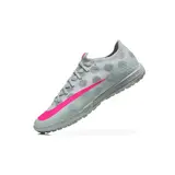 Nike Air Zoom Mercurial Vapor 17 Elite Gray and Pink Turf TF Kids Football Boot