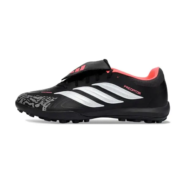 Adidas Predator 26 League Tongue Black and Red Turf TF Football Boot - Black/White