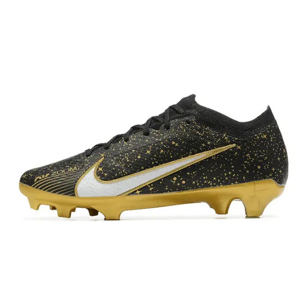 Nike Zoom Mercurial Vapor 15 Elite Black Gold and White Firm Ground FG Football Boot