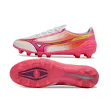 Mizuno Alpha III Elite White and Pink Firm Ground FG Football Boot