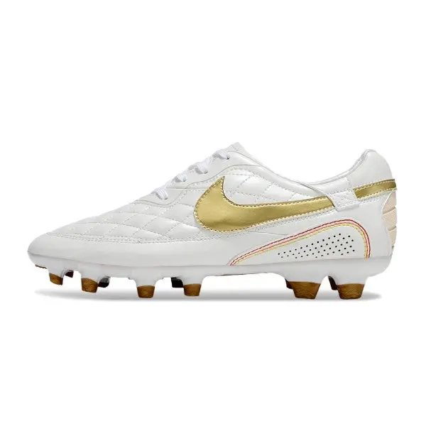 Nike Tiempo R10 Legend Elite White and Gold Firm Ground FG Football Boot