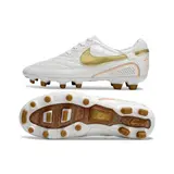 Nike Tiempo R10 Legend Elite White and Gold Firm Ground FG Football Boot
