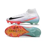 Nike Air Zoom Mercurial Superfly 10 Elite White Pink and Light Blue Firm Ground FG Football Boot