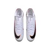Nike Zoom Mercurial Superfly 9 Elite White Black and Orange Firm Ground FG Kids Football Boot